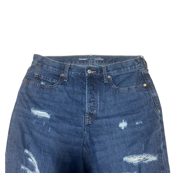 Old Navy Women’s Slouchy Straight Frayed Denim Button Down Cropped Jeans Sz 8 - Picture 2 of 5